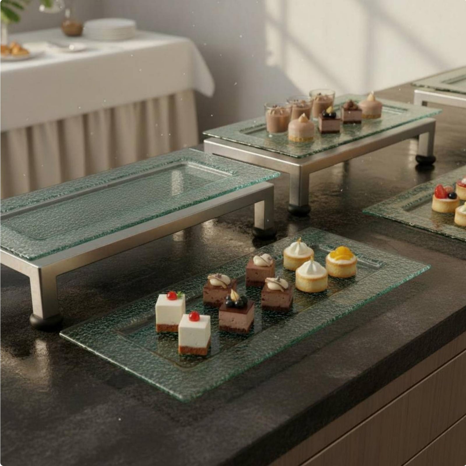 Display Risers Set - 3-poziomowy stojak do serwowania, wielofunkcyjny 3-poziomowy