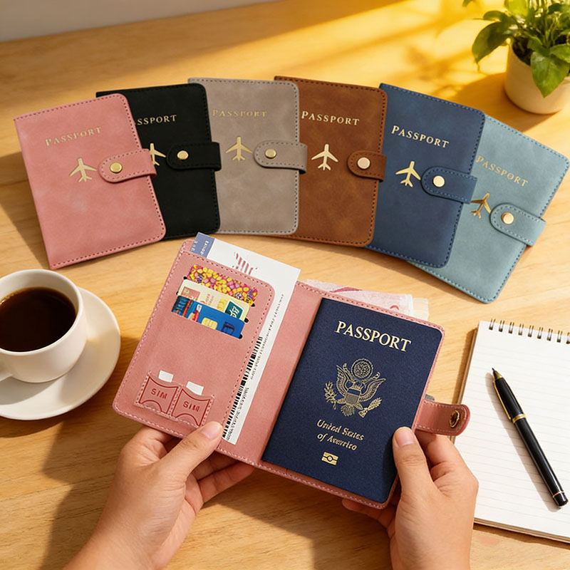 Card Top Loader - Skórzane etui na paszport, pokrowiec na