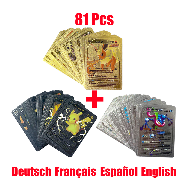 Pokemon Binder Card - 81-15 szt. Karty Pokemon Złote Srebrne