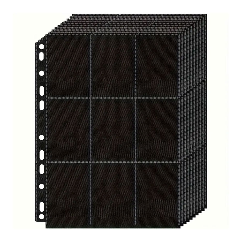 Trading Card Binder - 10-pakowy czarny 9-kieszonkowy portfel do przechowywania