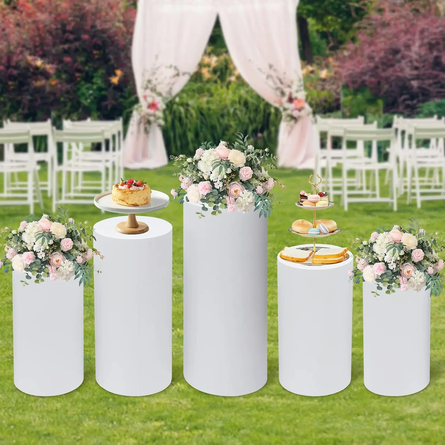 Zestaw 5 białych cylindrycznyc – Display Risers Set recenzja i cena
