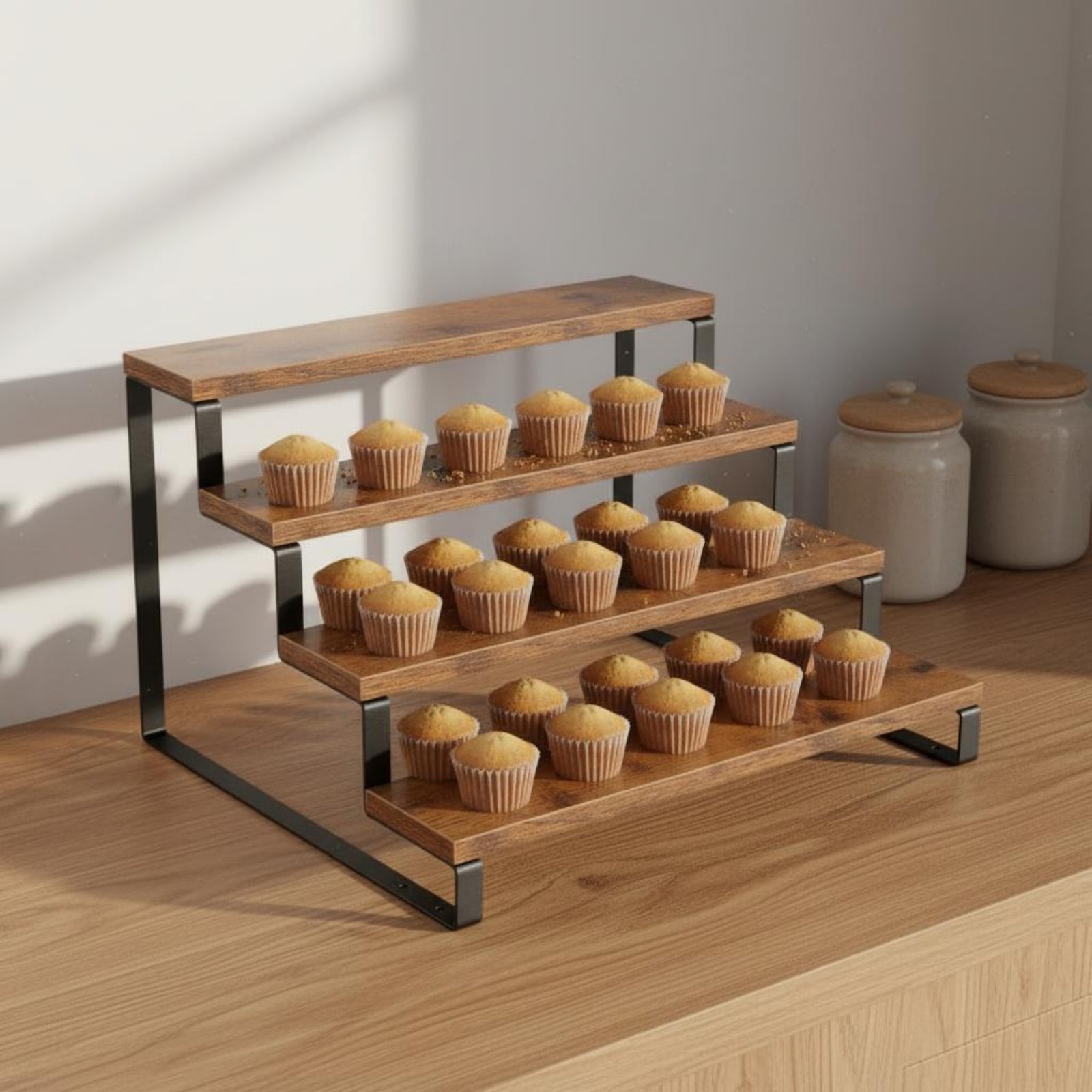 4-poziomowy drewniany stojak n – Display Risers Set recenzja i cena